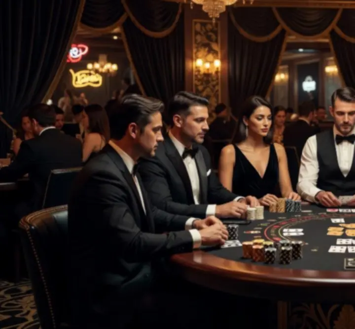 Klimatyczne oświetlenie stołu blackjack jak w klubie Vegas